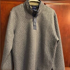 Wilkens Bros Gray Quilted Pullover with Button Collar